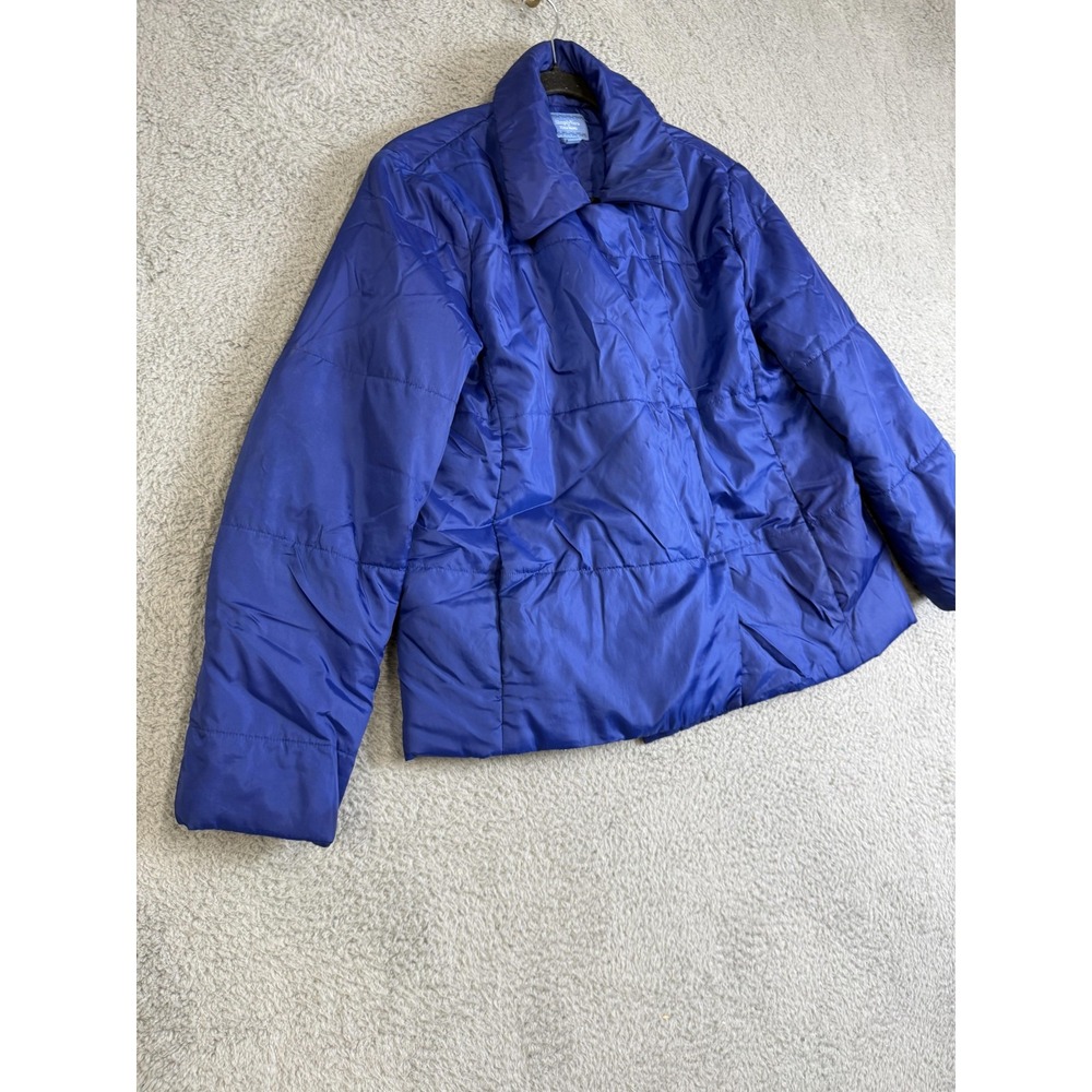 Simply Vera Vera Wang Jacket Womens Medium Blue Quilted Puffer Winter Coat - Picture 2 of 15